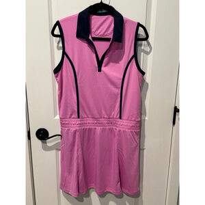 Women's Callaway Opti-Dri Pink & Navy Sleeveless Golf Dress L